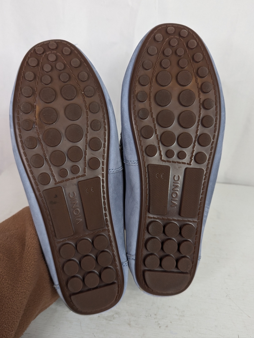 Vionic Honor Virginia Light Blue Leather Driving Loafers Boat Shoes -To Size 7.5 - Picture 8 of 9